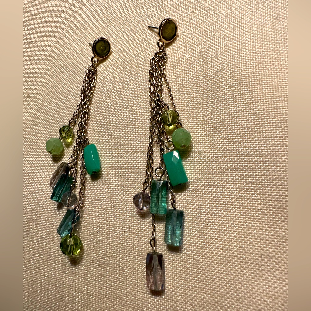 Boho But Delicate Multi Gold Strands With Colorful Beading 10$